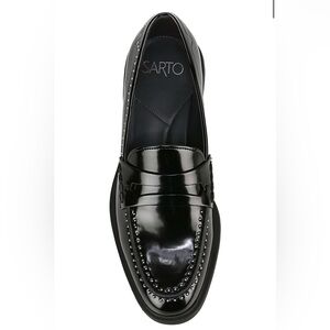 New Franco Sarto Eden Women’s Black Studded Loafers Size 10 Retail $125